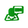 Green Video chat conference icon isolated on transparent background. Online meeting work form home. Remote project