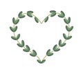 Green Vine Leaves in Beautiful Heart Shape Frame