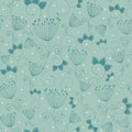 Green vintage hand drawn floral abstract vector seamless pattern background. Vector illustration with polka dots Royalty Free Stock Photo