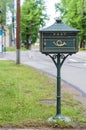 Green vintage mail box Royalty Free Stock Photo