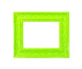 Green Vintage picture frame on white background