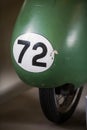 Green vintage race motorcycle