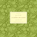 Green vintage wedding card