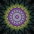 Green and violet fractal mandala