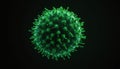 Green Viral Microbe Close-Up