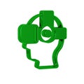 Green Virtual reality glasses icon isolated on transparent background. Stereoscopic 3d vr mask. Optical head mounted