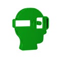 Green Virtual reality glasses icon isolated on transparent background. Stereoscopic 3d vr mask. Optical head mounted