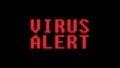 Green virus alert text on digital black lcd screen illustration new quality techology colorful joyful vintage stock