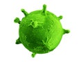 Green virus or bacteria molecule microbe isolated on a white background 3d rendering