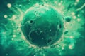 green virus cell in the backgroundgreen virus cell in the backgroundabstract 3 d rendering of a virus background with a green and