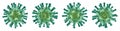 Green Virus isolated on white background - 3D Virology and Microbiology - Coronavirus COVID-19 concept