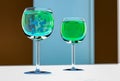 Green viruses in a wine glass