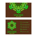 Green Visiting Card, Vector abstract creative business cards