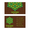 Green Visiting Card, Vector abstract creative business cards