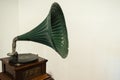 Green vitrola with white background - gramophone