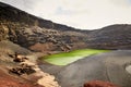 Green volcanic lake Charco de los Clicos at Lanzarote