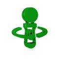 Green VR controller game icon isolated on transparent background. Virtual reality experience, sensation of presence