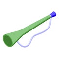 Green vuvuzela icon isometric vector. Soccer trumpet Royalty Free Stock Photo