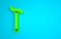 Green Walking stick cane icon isolated on blue background. Minimalism concept. 3D render illustration