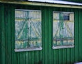 green wall architecture detail window house building exterior