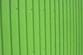 Green wall. Steel profile with stiffeners. Metal profile in architecture Royalty Free Stock Photo