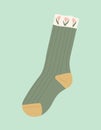 Green warm sock vector concept Royalty Free Stock Photo