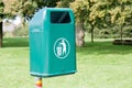 Green waste bin in a park