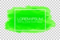 Green Water Color Text Frame with White Rectangle Shape Line, at Transparent Effect Background Royalty Free Stock Photo