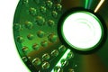 Green water drop on disk Royalty Free Stock Photo