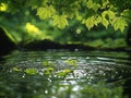 Green Water Flowing with Reflections Royalty Free Stock Photo