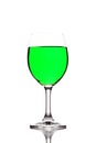Green water in Glass isolated. Royalty Free Stock Photo