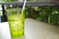 Green water glass