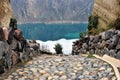 Green Water in Laguna Quilotoa, Ecuador