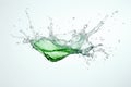 Green water splash isolated on white background Royalty Free Stock Photo