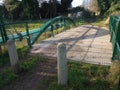 Short pedestrian bridge over a river