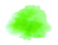 Green watercolor background stain. Watercolor paint blotch, brush strokes