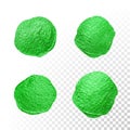 Green watercolor brush blob. Vector oil paint smear. Polish stains. Royalty Free Stock Photo