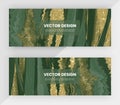 Green watercolor cover design with golden glitter texture