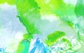 Green watercolor painted paper textured effect background. Abstract light spring shades aquarelle illustration Royalty Free Stock Photo