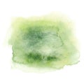 Green watercolor stains isolated on white background