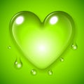 Green Waterdrop Heart Royalty Free Stock Photo