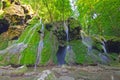 Green waterfall in Romanian Carpathians