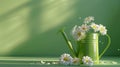 The Green Watering Can. AI generated Royalty Free Stock Photo