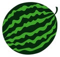 Green watermelon icon. Sweet fresh summer symbol