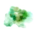 Green watery illustration.Abstract watercolor hand drawn image.