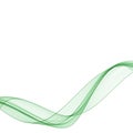 Green wavy lines on a white background. Abstract wave flow. eps 10 Royalty Free Stock Photo