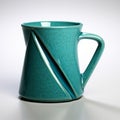 Green Wavy Pattern Mug - Angular Geometry Style Royalty Free Stock Photo