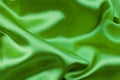 Green wavy silk fabric