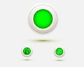 Green Web buttons round icon contact us live support telephone chat