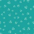 Green Web camera icon isolated seamless pattern on green background. Chat camera. Webcam icon. Vector Royalty Free Stock Photo